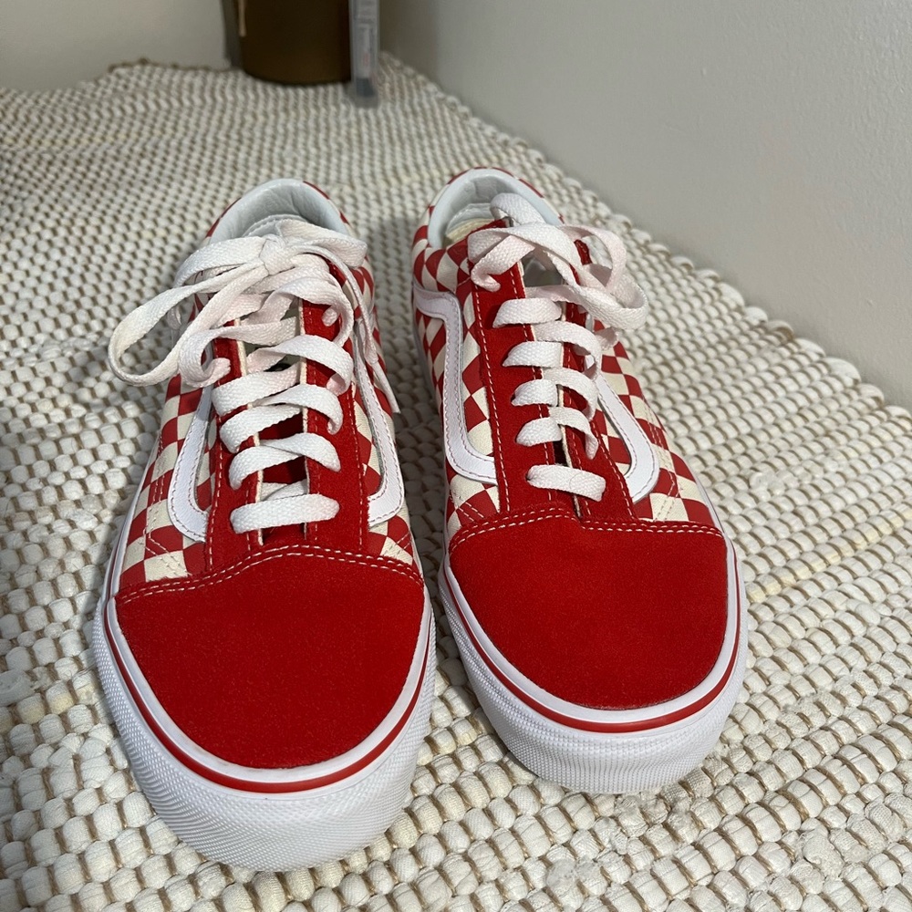 COPY - Vans SK8 old skool low red white checkerboard women 7.5 men 6.0 unisex